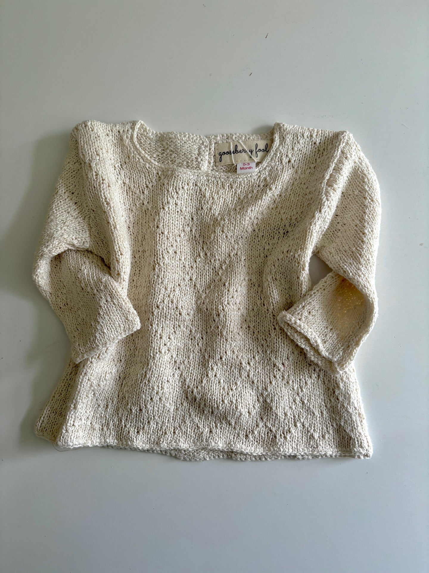 image shows organic cream silk diamond knit