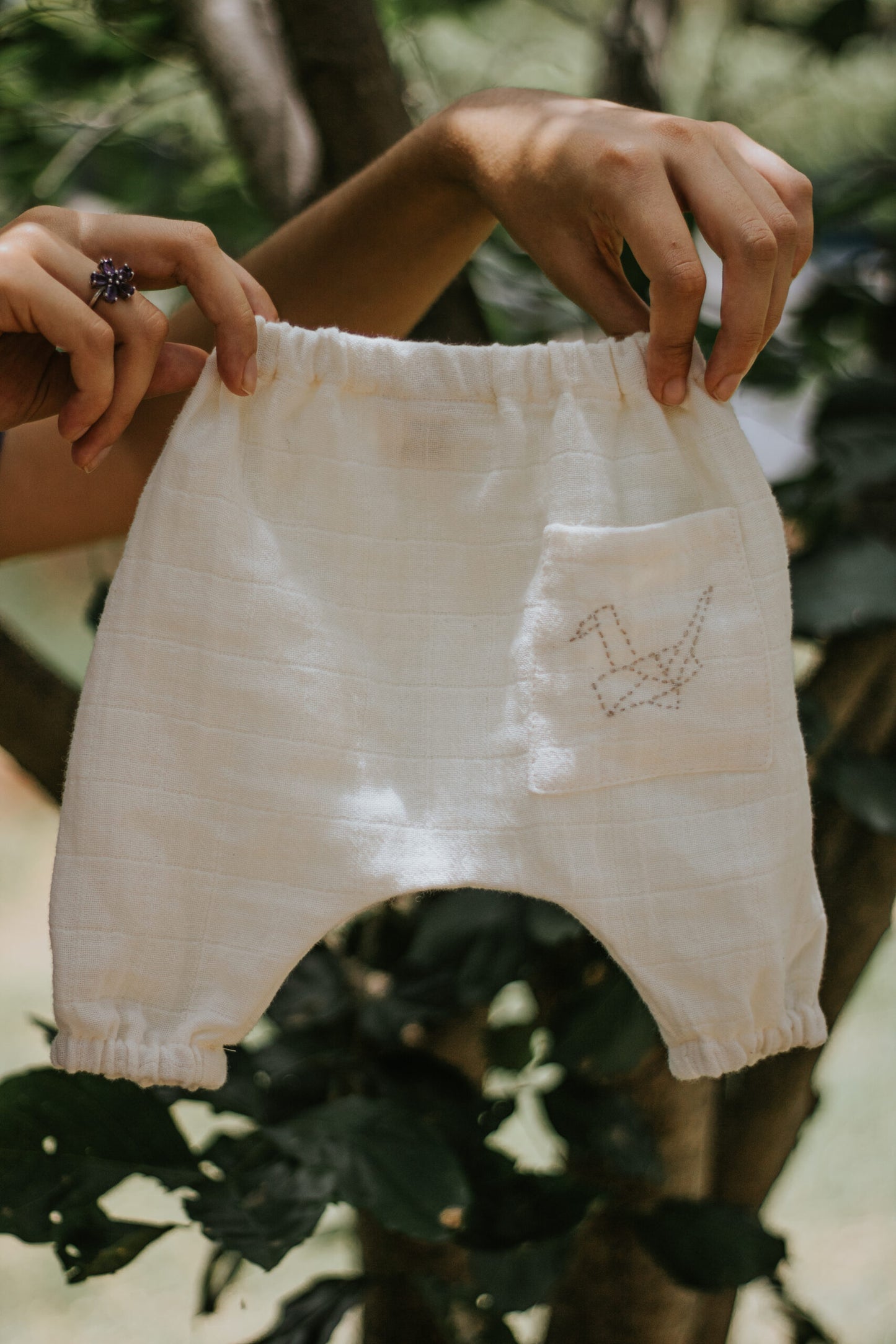 Organic cotton muslin baby pyjamas