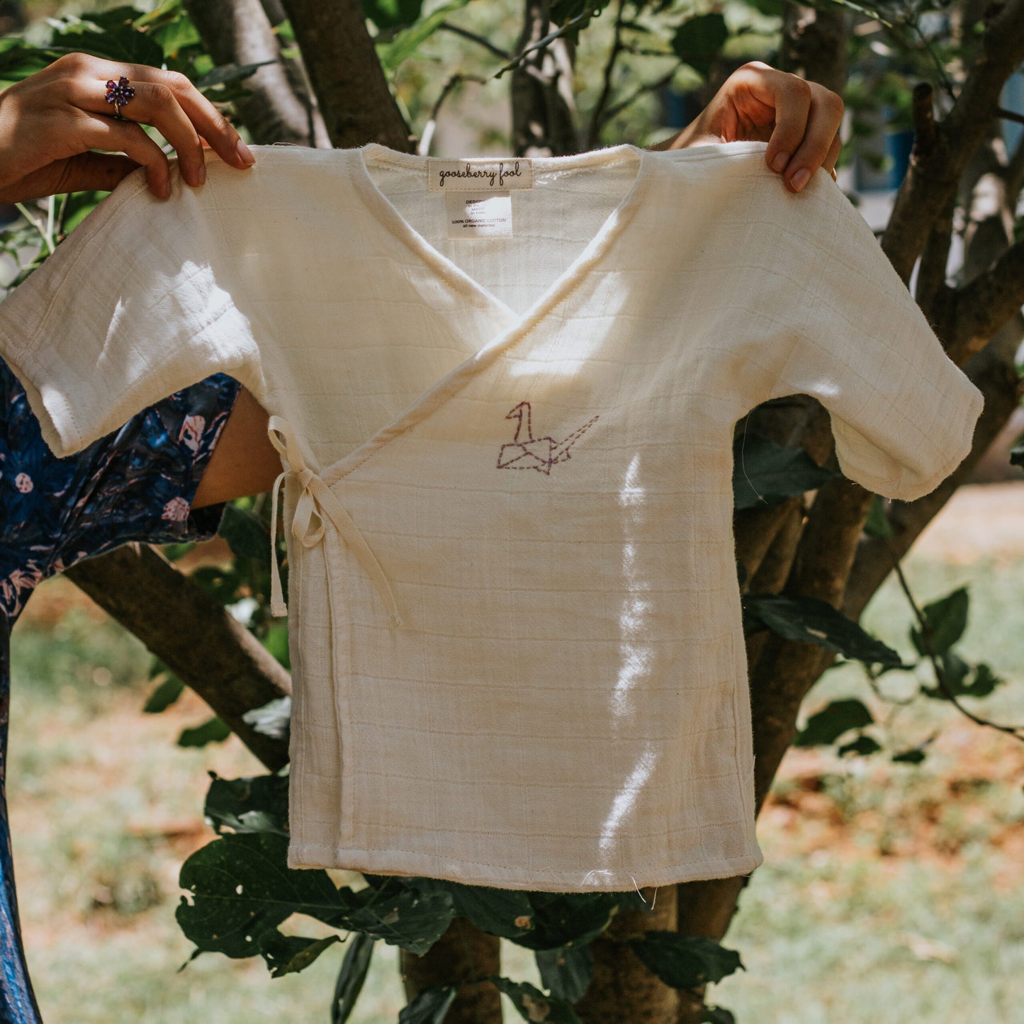 Organic cotton muslin baby pyjamas